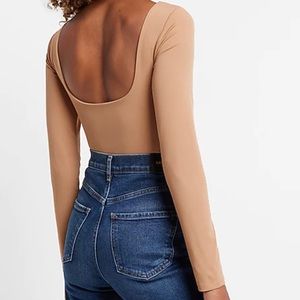 Express Body Contour High Compression Long Sleeve Scoop Back Bodysuit